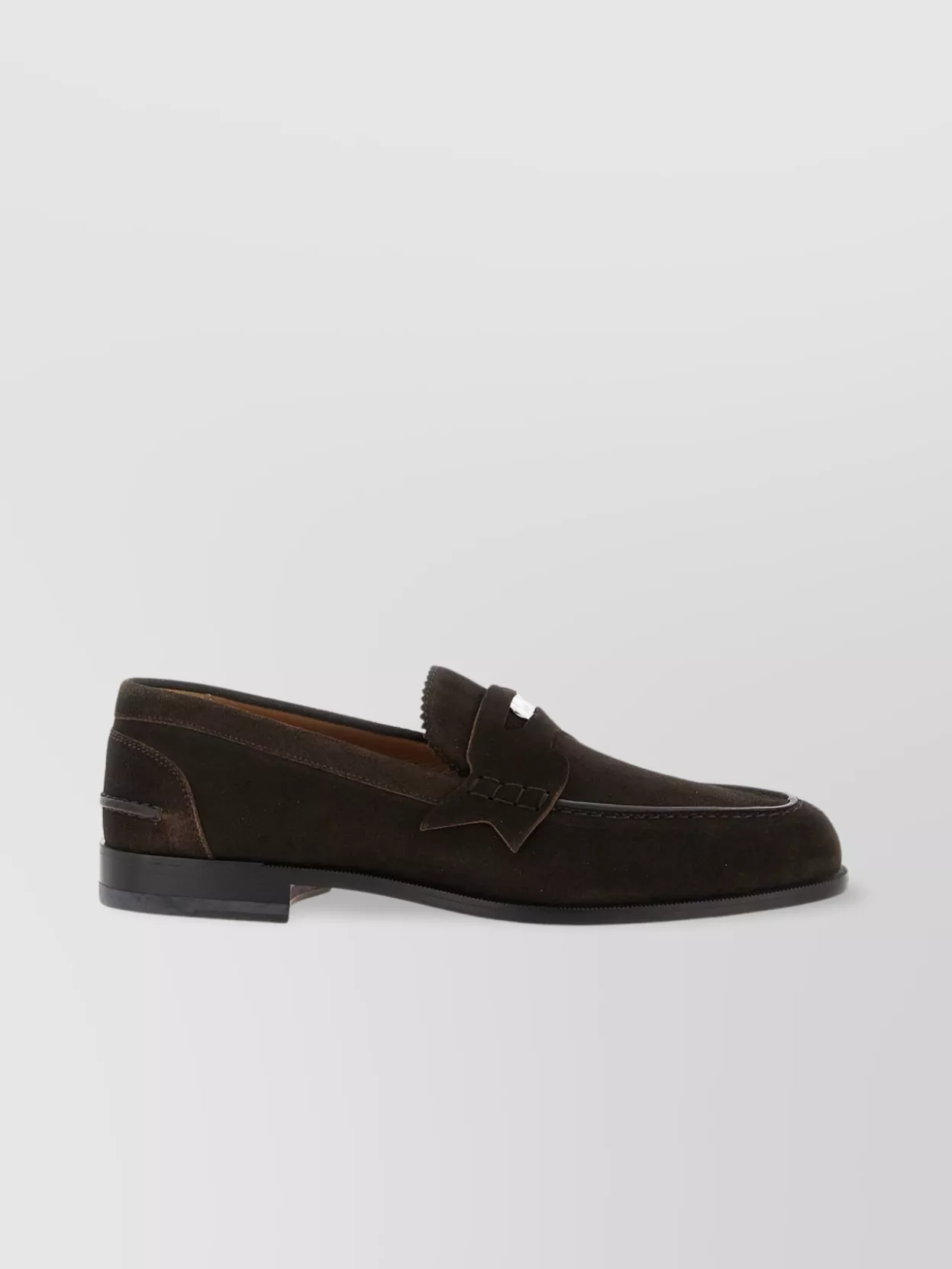 Christian Louboutin Strap Loafers With Round Toe And Suede Finish