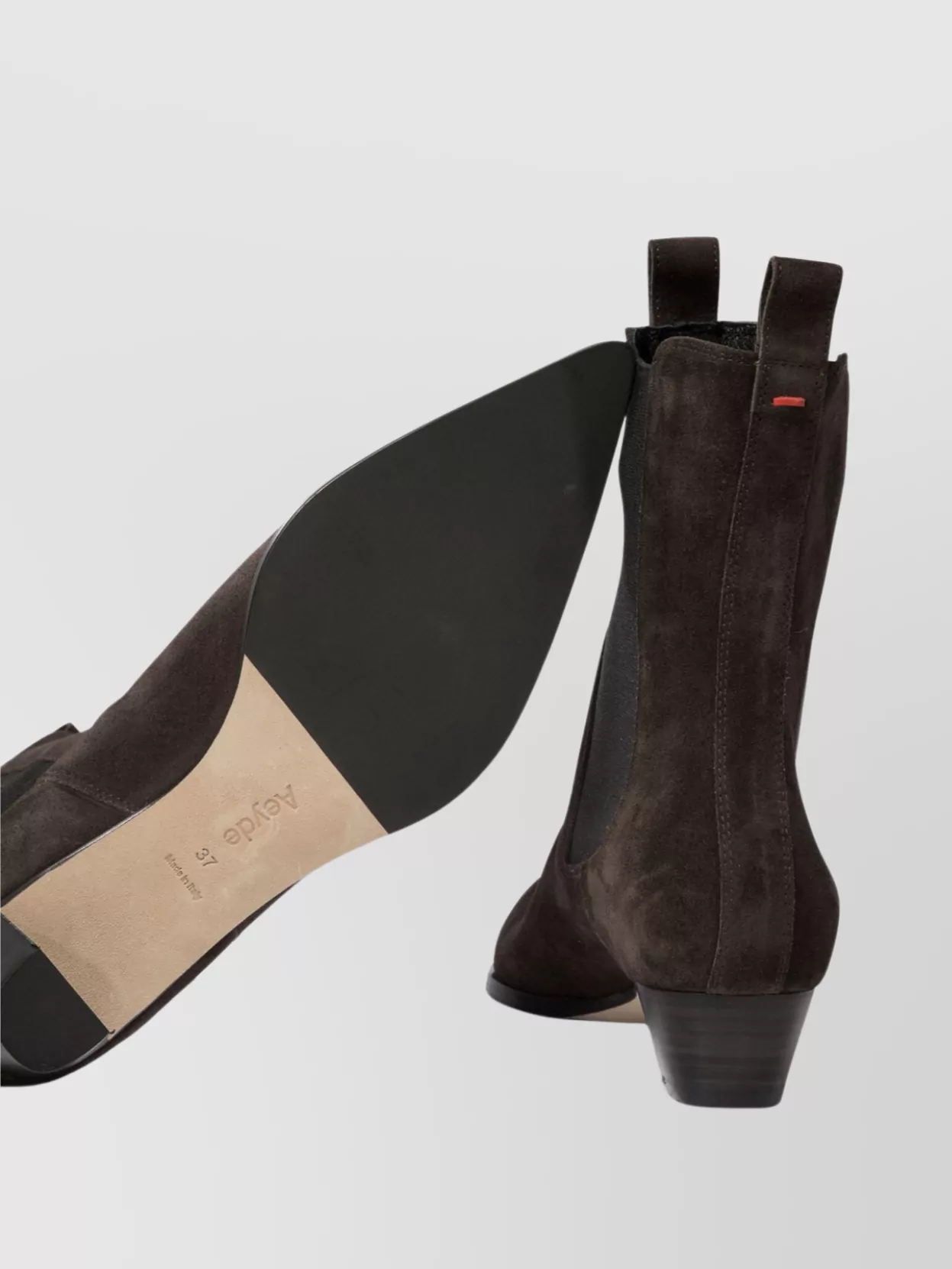 Aeyde Suede Finish Stacked Heel Ankle Boots