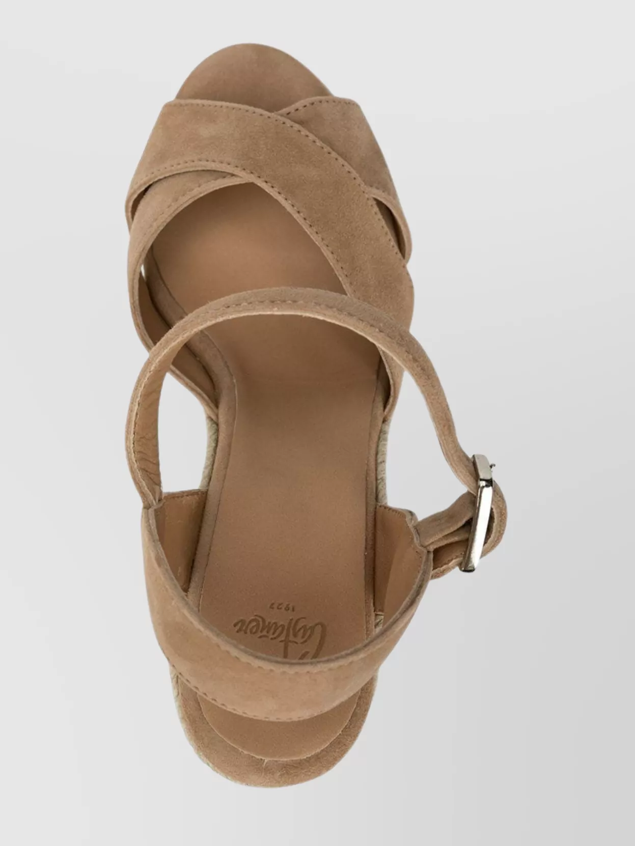 CASTAñER SUEDE LEATHER WEDGE ESPADRILLES WITH RAFFIA PLATFORM