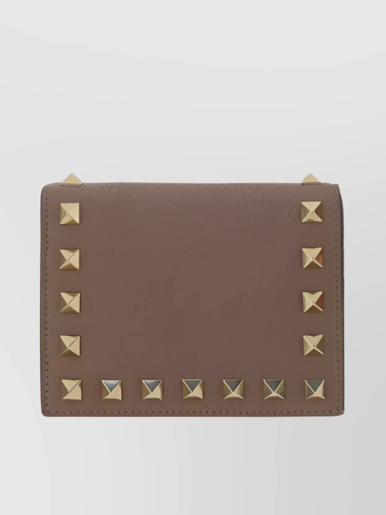 Valentino Garavani Rockstud Beaded Embellished Wallet In Brown