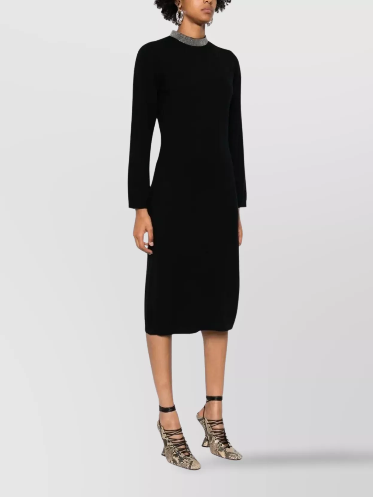 Fabiana Filippi Dresses With Long Sleeves And Metallic Collar