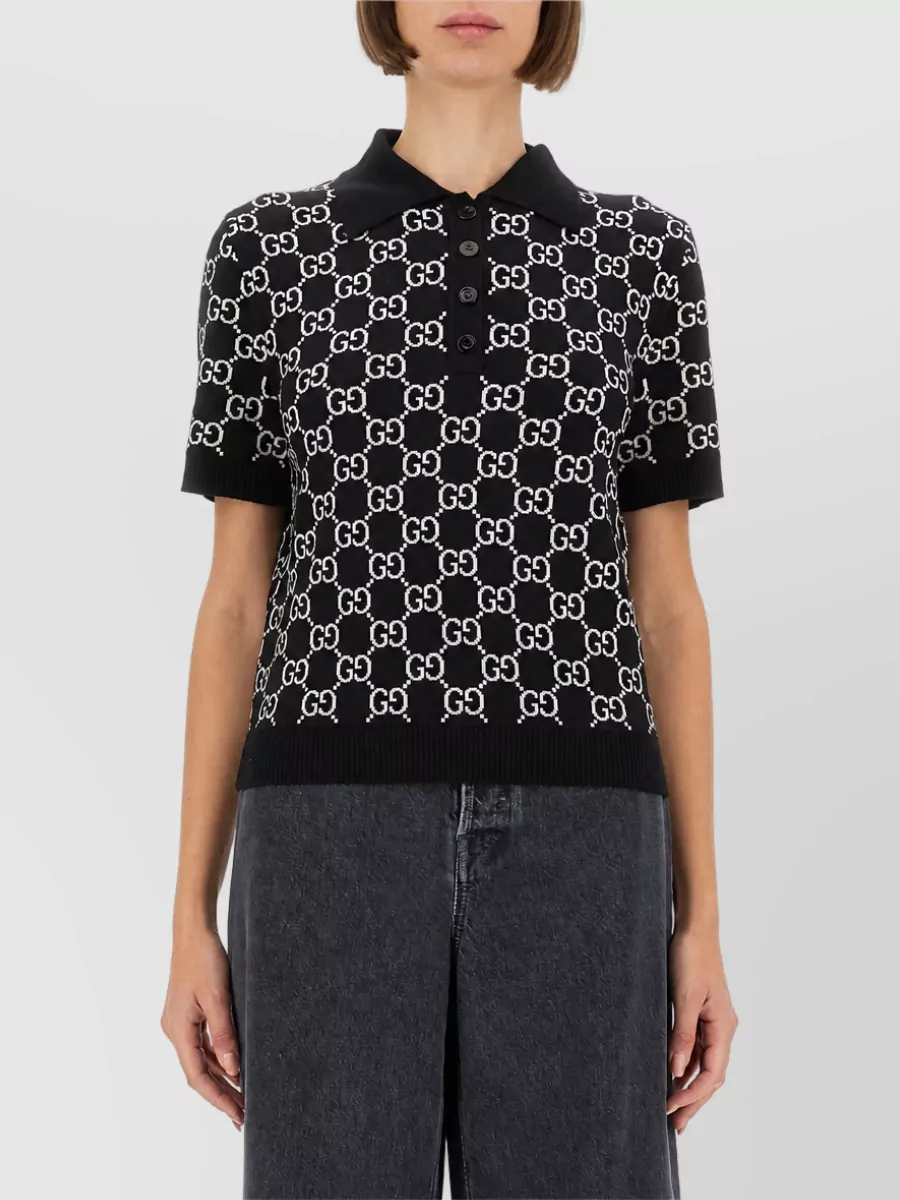 Gucci Wool Jacquard Polo Shirt