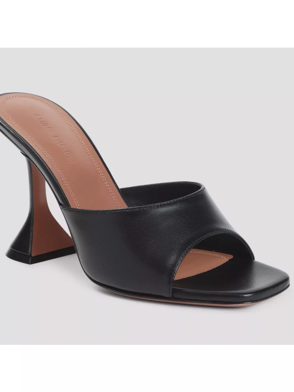 Amina Muaddi Sculptural Heel Open Toe Sandals