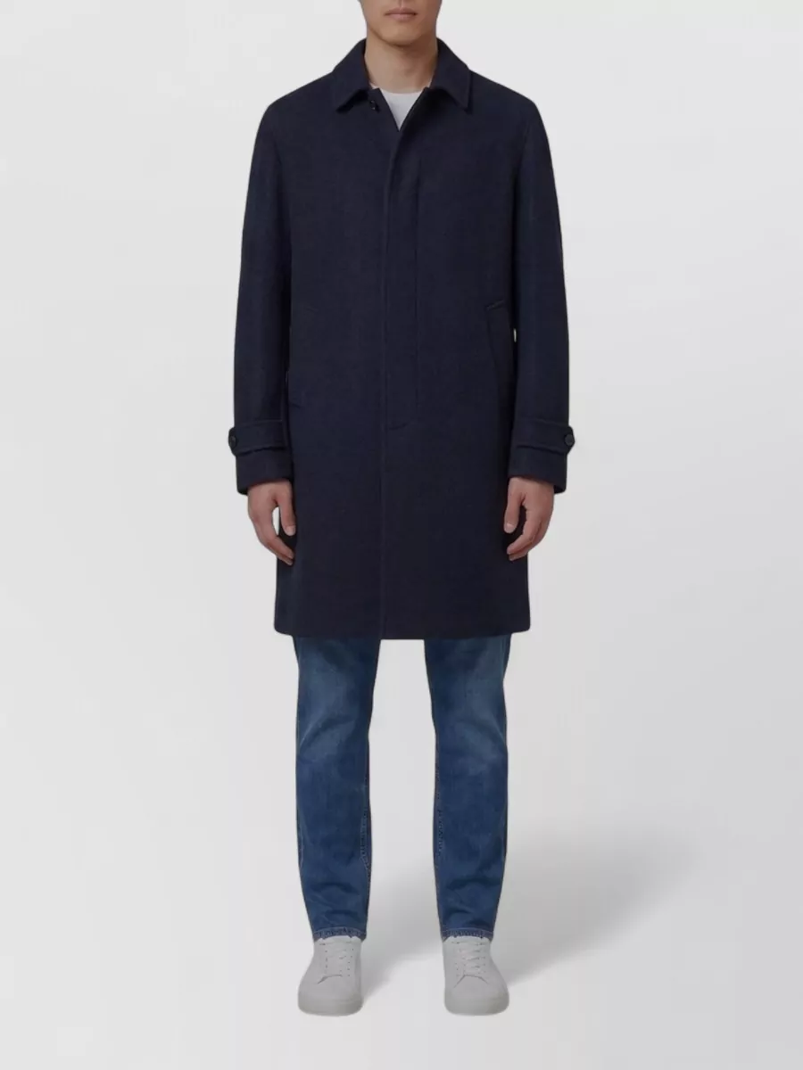 Lardini silk-blend virgin wool cashmere single-breasted coat