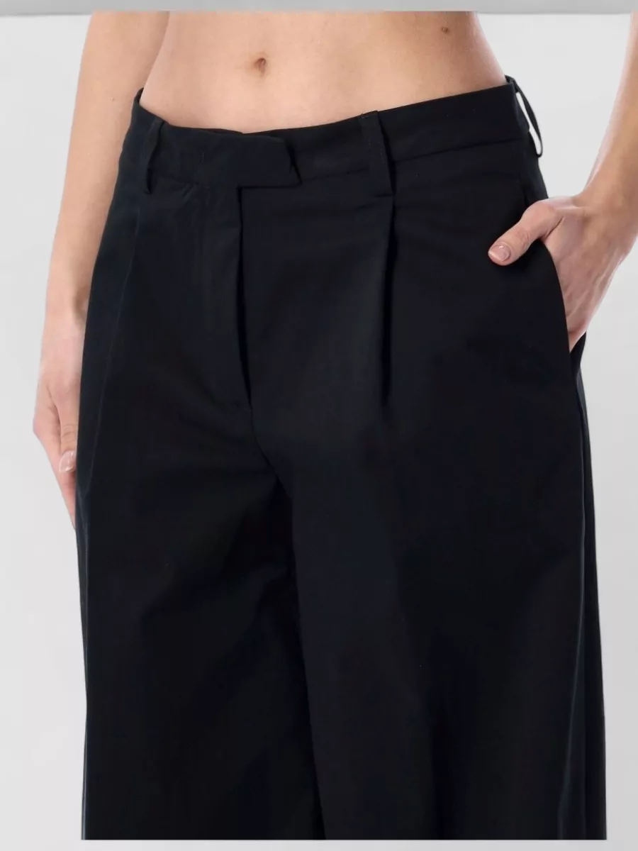 Thelatest Cotton Pleated Wide-Leg Tailored Trousers