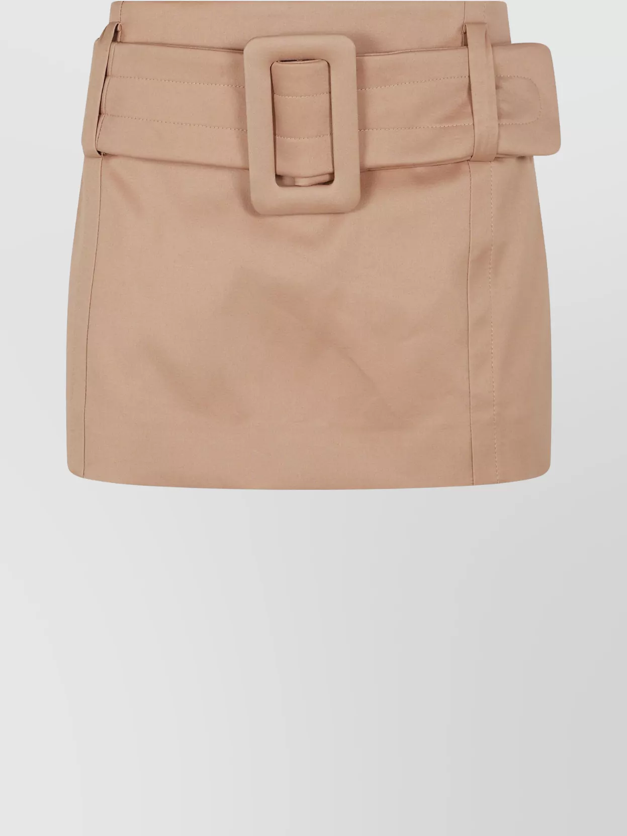 Patou High Waist Buckle Detail Mini Skirt
