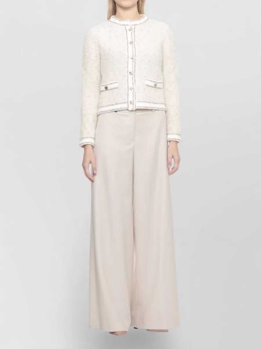 D.exterior Wool Crewneck Long-Sleeve Cardigan
