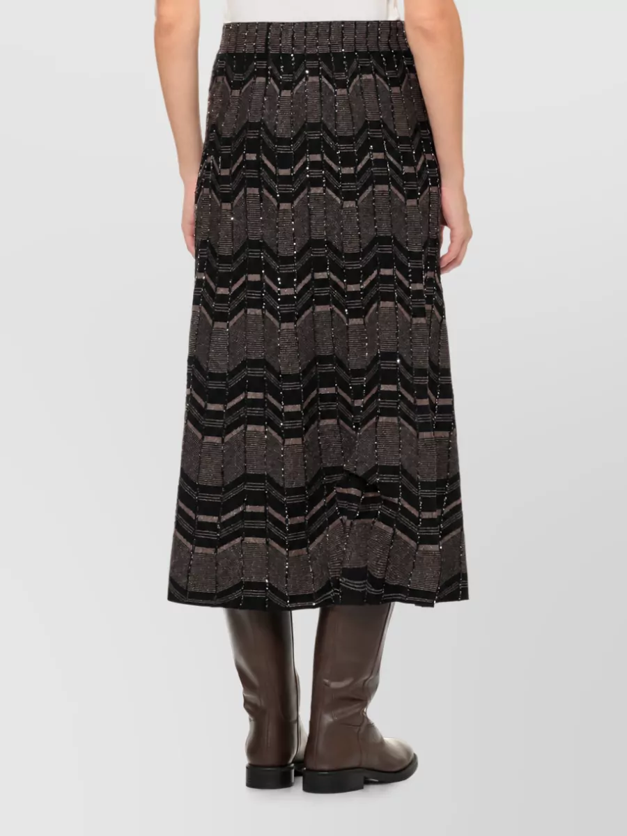 D.exterior Lurex Geometric Sequin Midi Skirt
