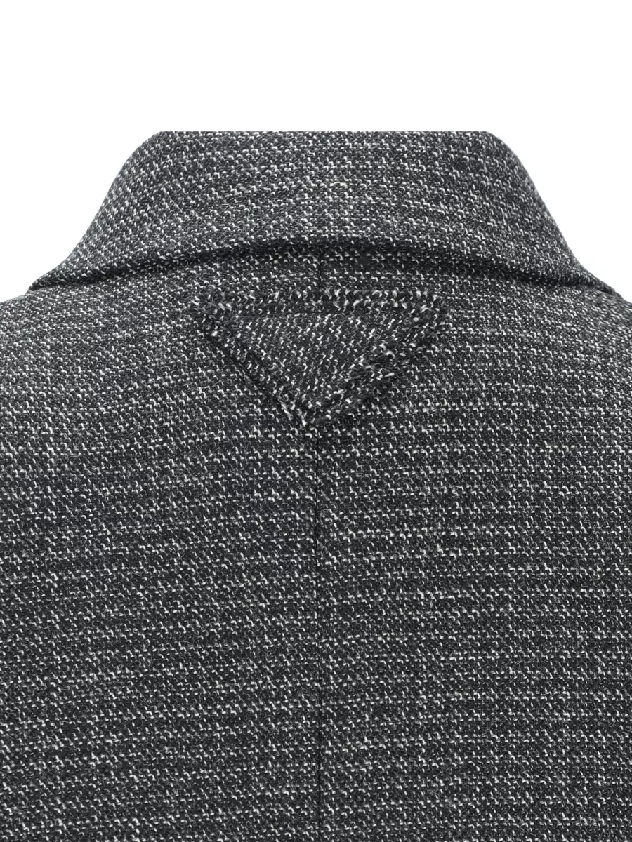 Prada Virgin Wool Checked Double-Breasted Coat
