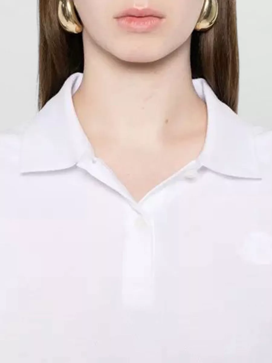 Moncler Cotton Cropped Short-Sleeve Polo Shirt