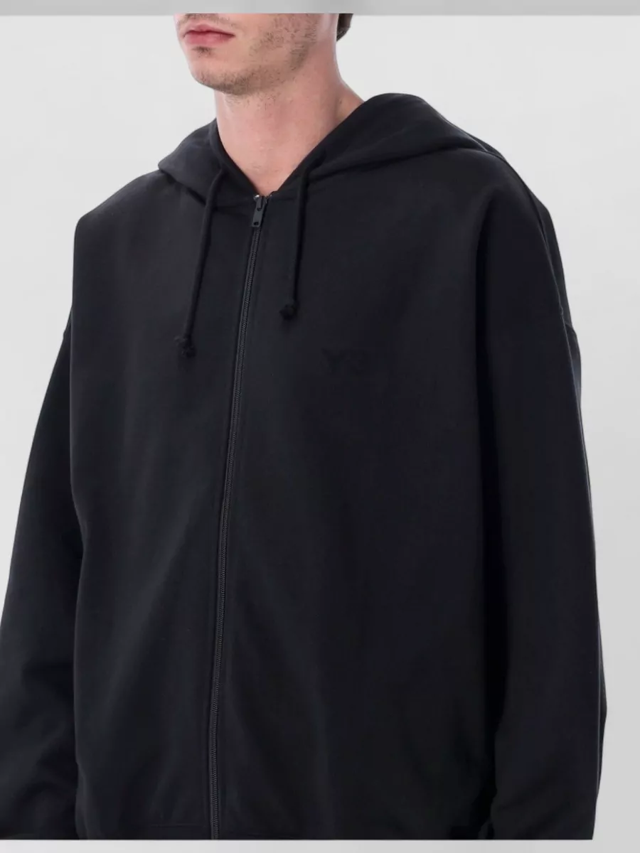 Y-3 Cotton Blend Relaxed Fit Zip Up Hoodie