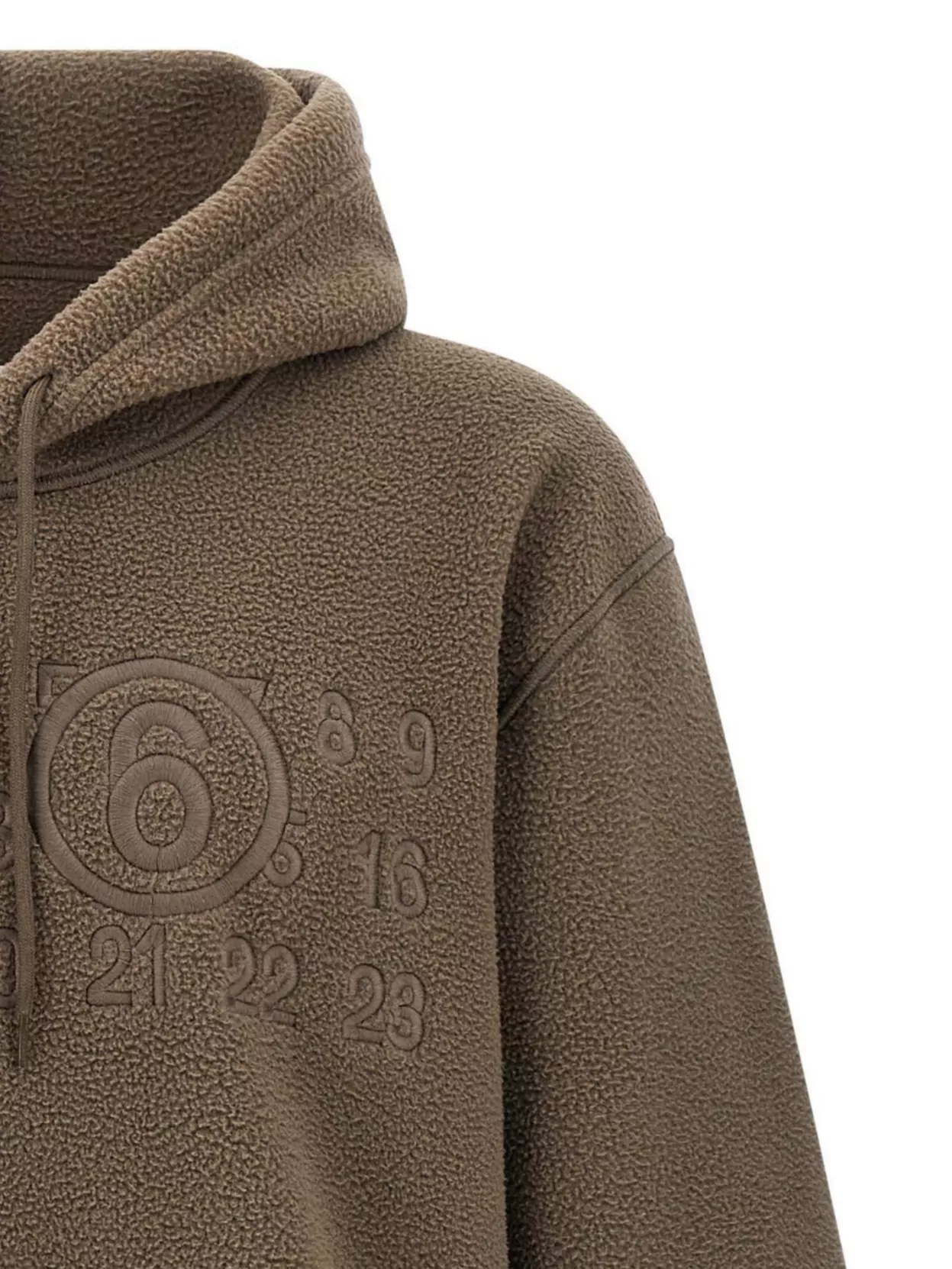 Mm6 Maison Margiela Cozy Hooded Fleece Sweatshirt With Ribbed Cuffs