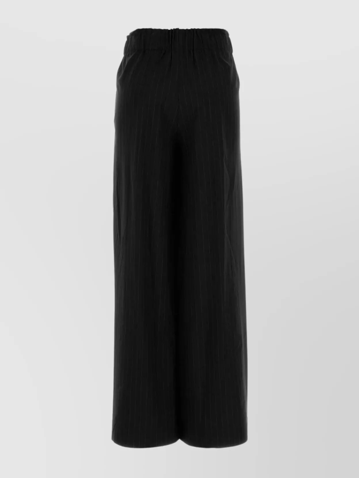 Pt Torino Benedetta Wide Leg Pinstripe Wool Trousers In Black