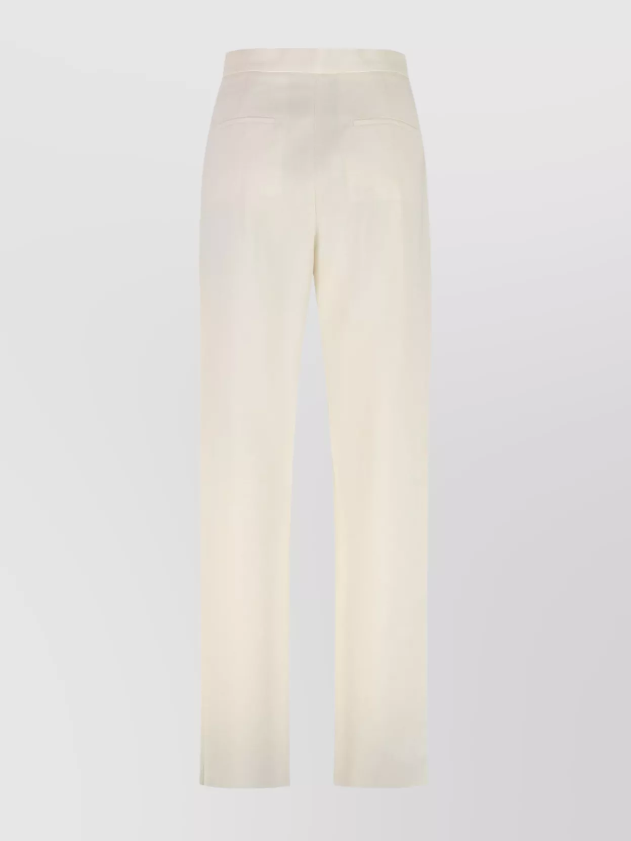 Max Mara Cotton Trousers With Pleated Front Design In Neutral