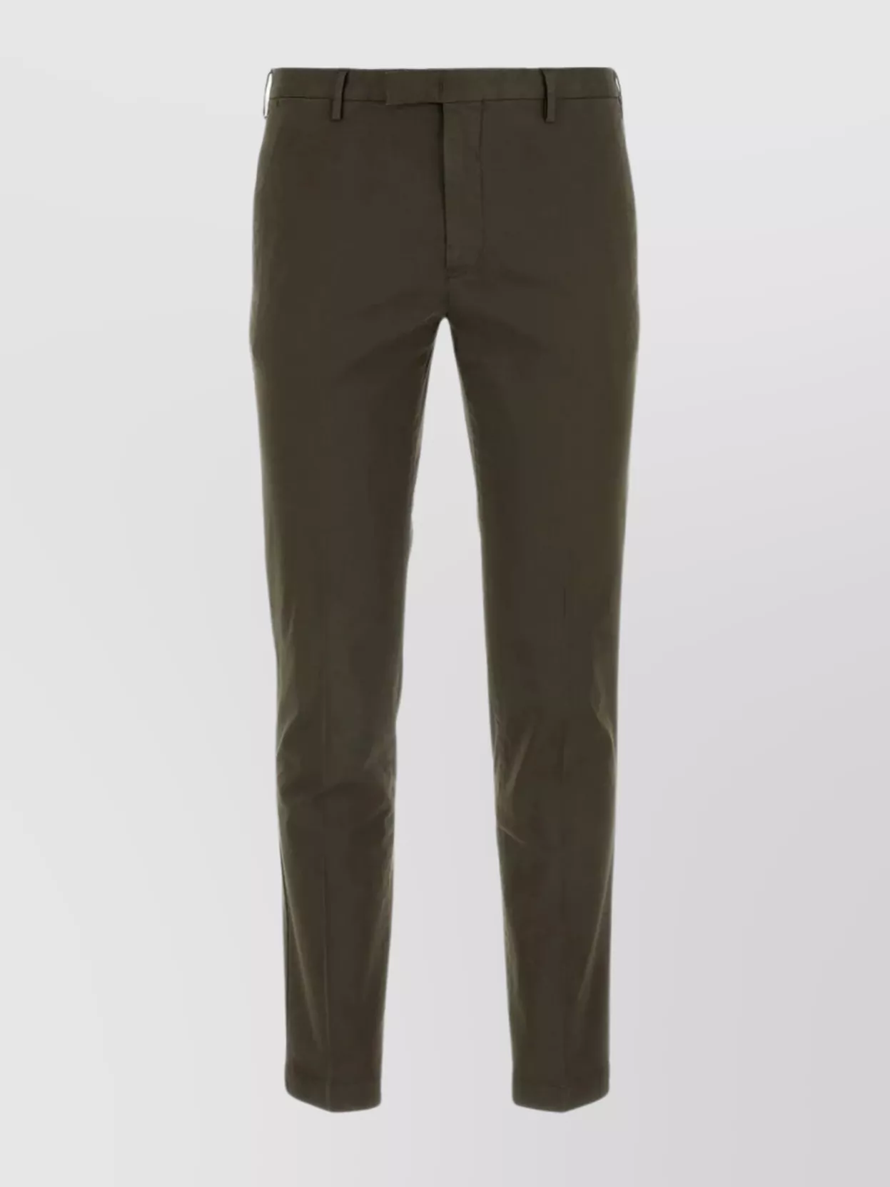 Shop Pt Torino Streamlined Stretch Cotton Trousers With Waist Belt Loops