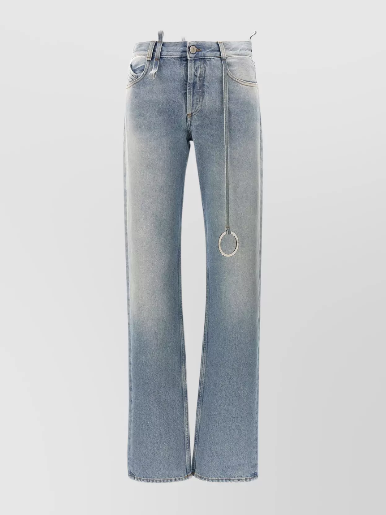 Attico Straight Leg Jeans With Belt Loops