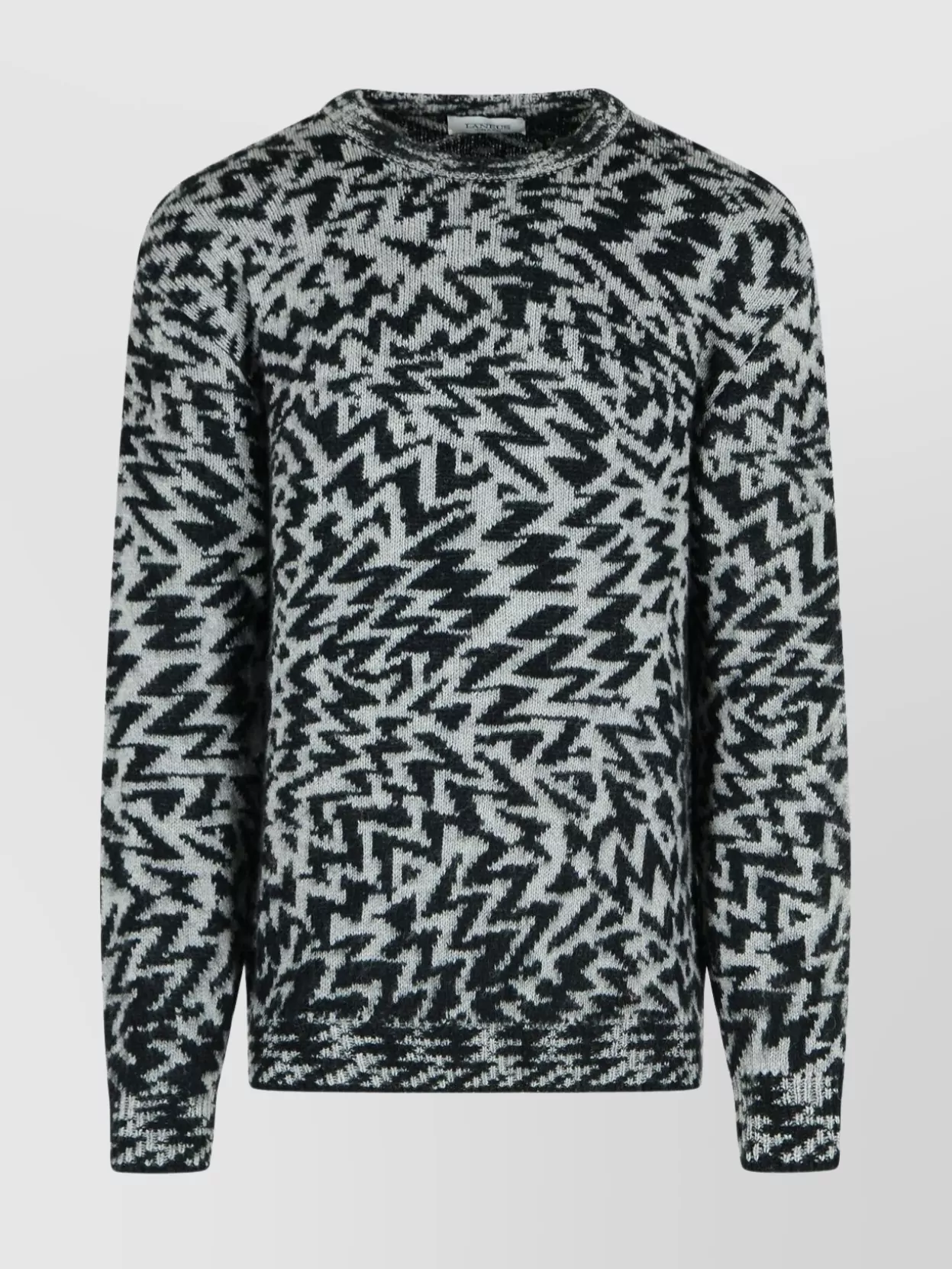 Laneus Wool Blend Sweater Abstract Pattern Design