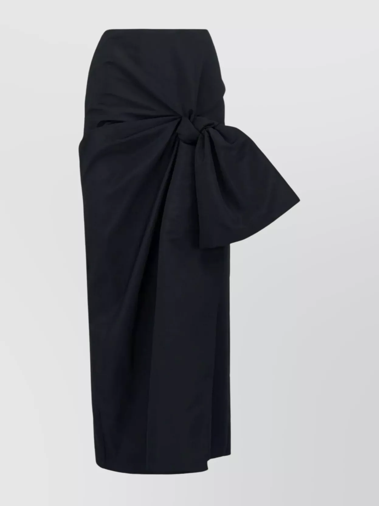 Shop Alexander Mcqueen Ankle-length High Waist Bow Skirt In Blue