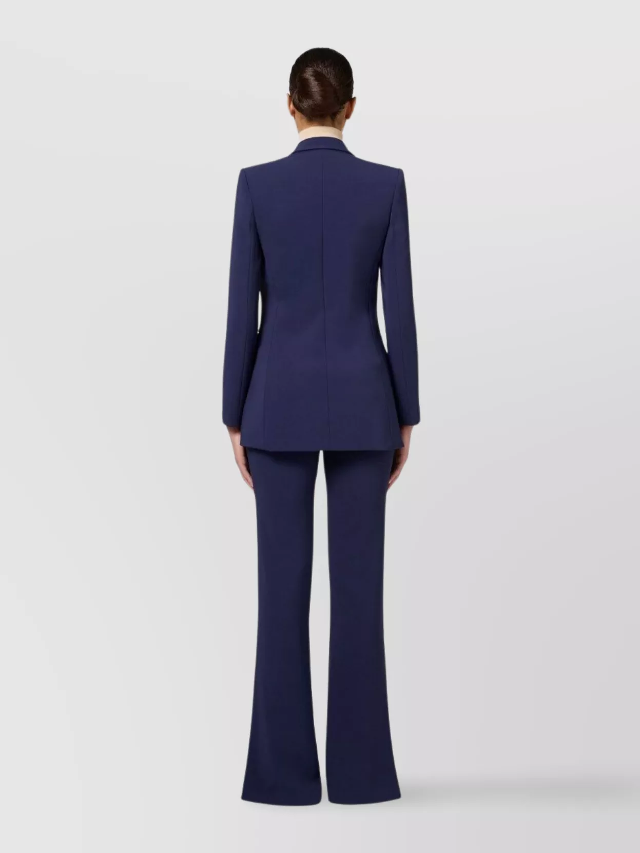 Elisabetta Franchi Belted Flared Trousers Suit Jacket In Blue