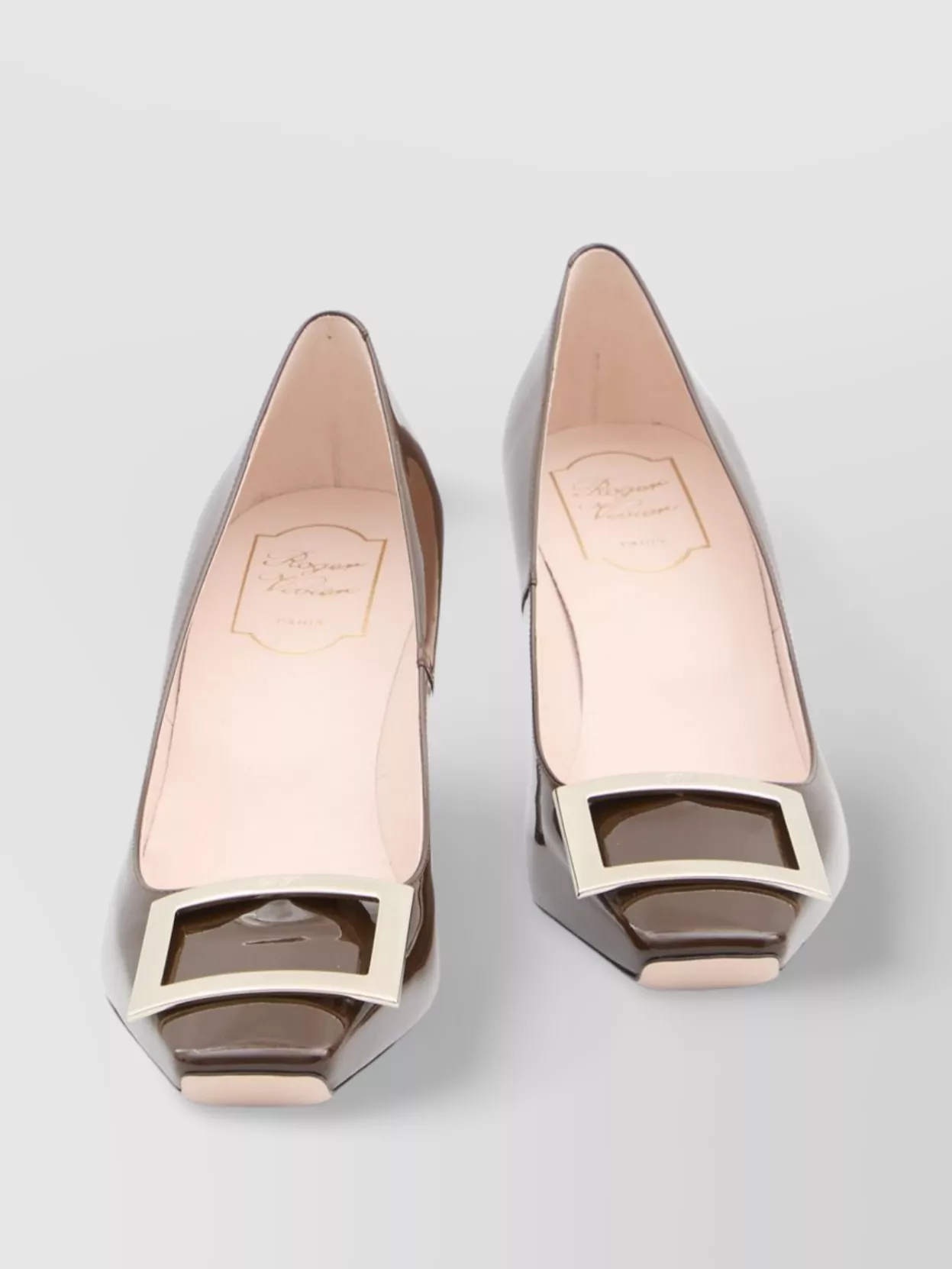 Roger Vivier Trompette Buckle Detail Square Toe Pumps