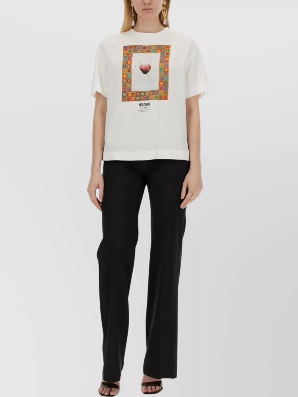 Moschino "heart" Crew Neck Graphic Print Short Sleeves