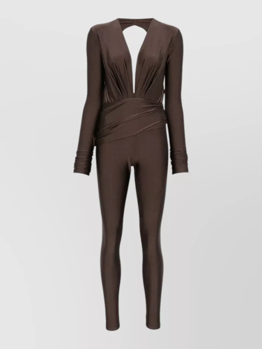 The Andamane plunging v-neck open-back jumpsuit