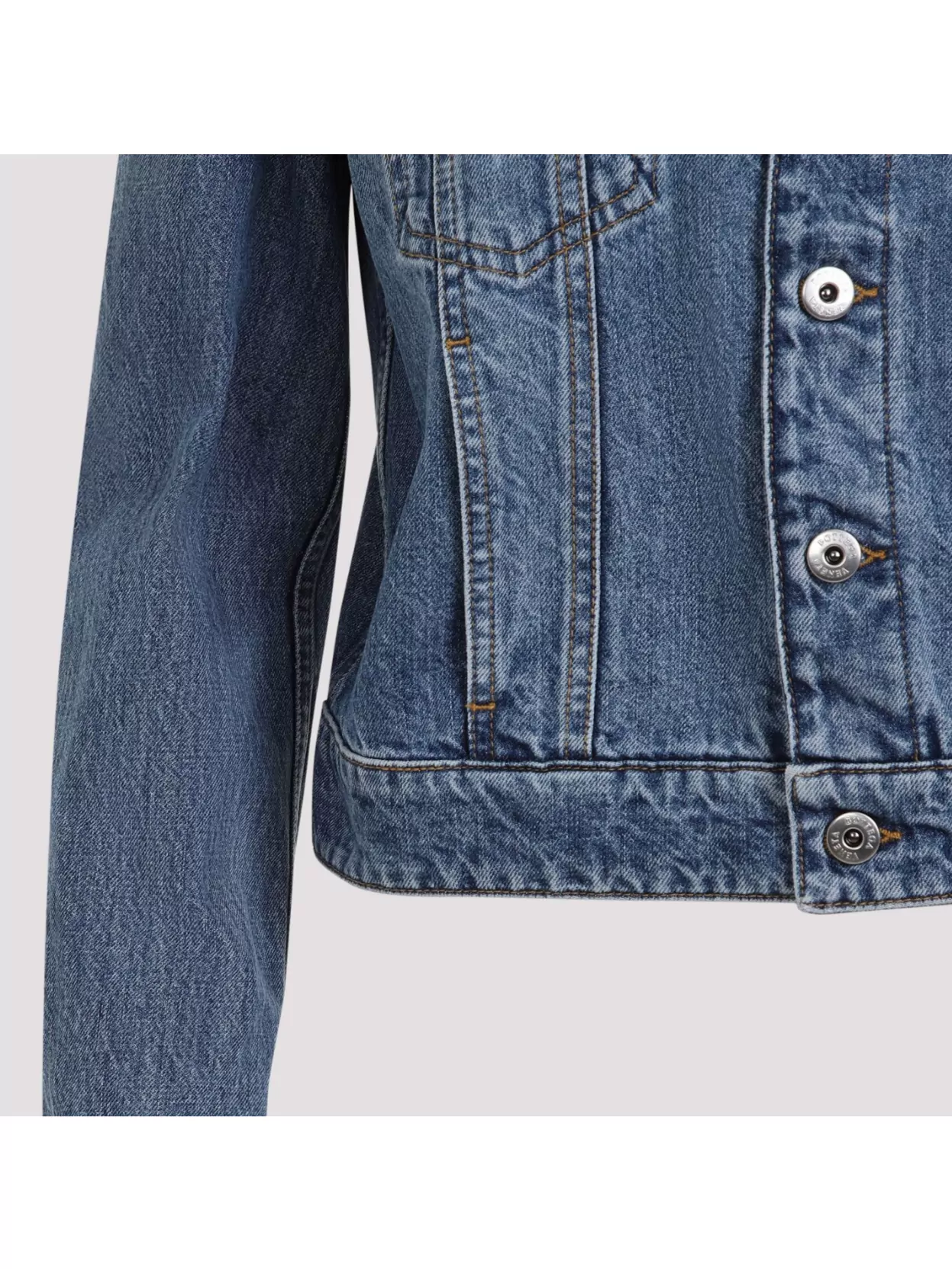 Bottega Veneta Long Sleeve Pointed Collar Denim Jacket