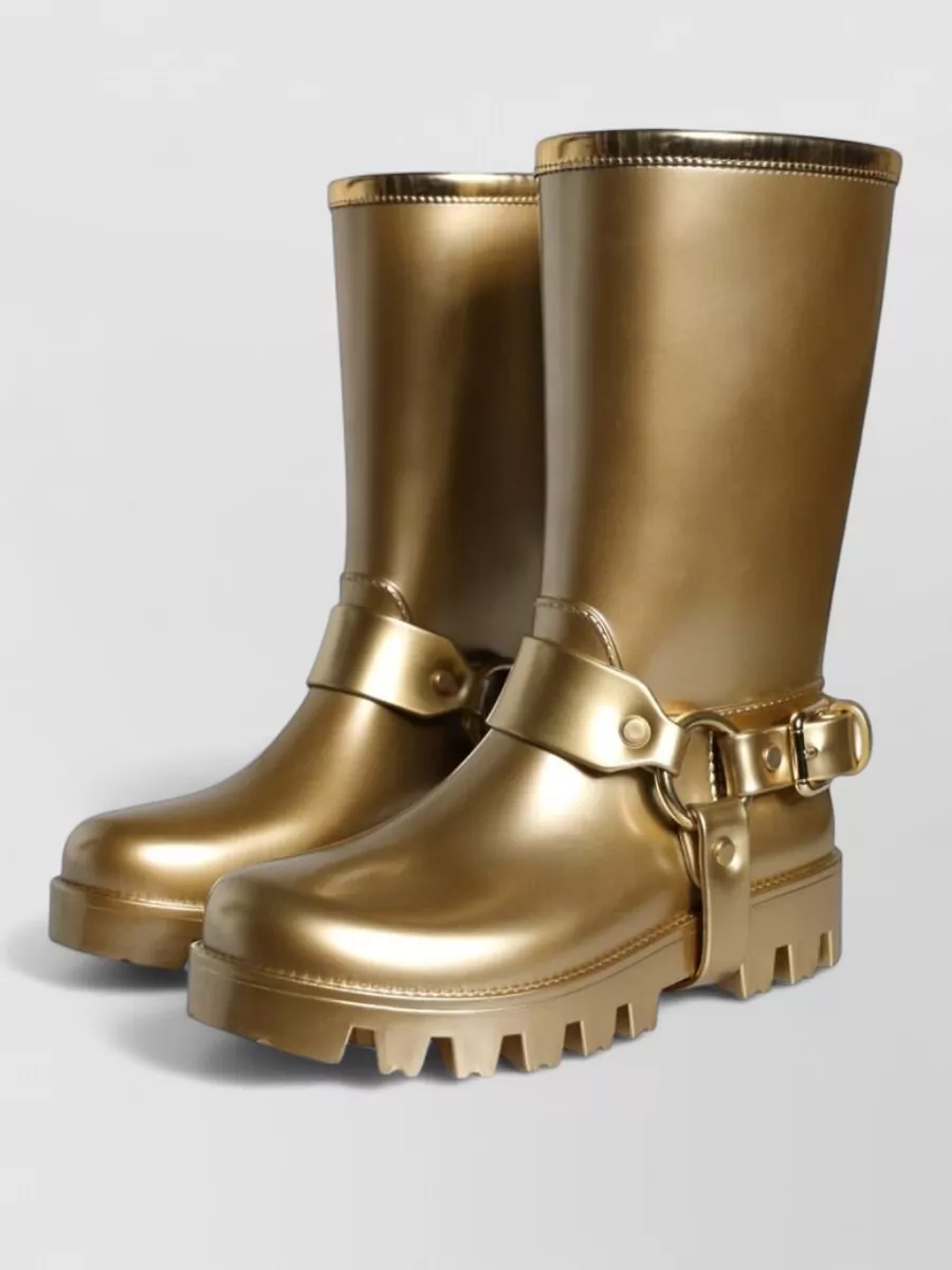 Dolce&Gabbana Metallic Rubber Rain Boots