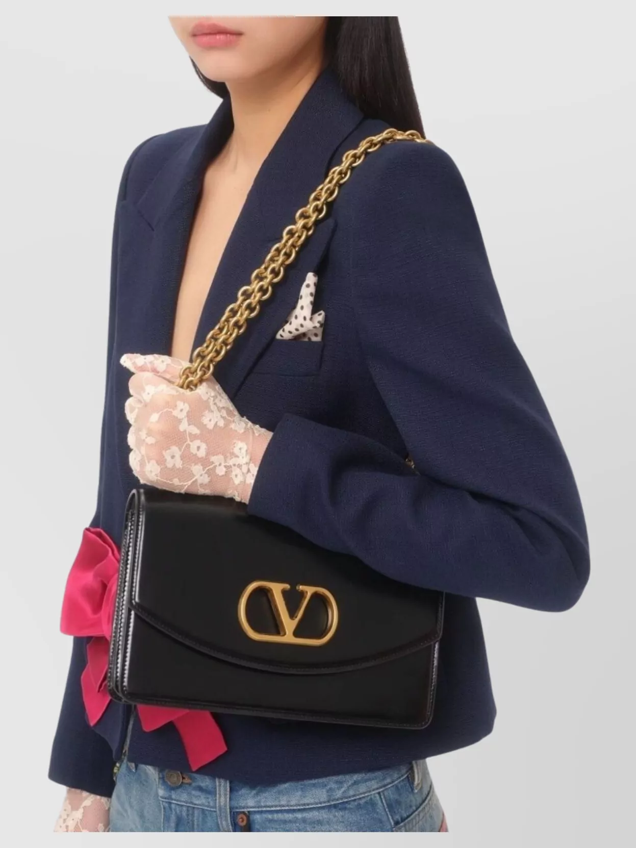 Valentino Tailored Bow-detail Jacket Crafted From Lightweight Viscose