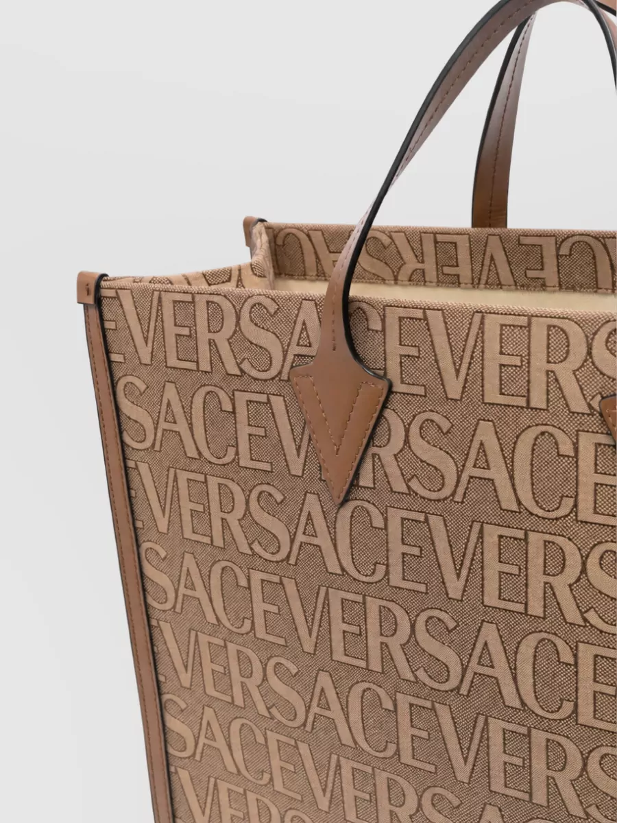 Versace Logo Print Tote Bag