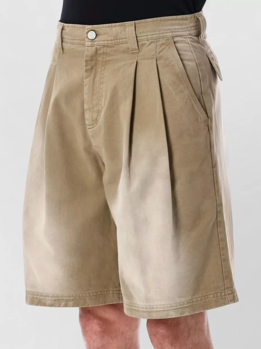 Erl Cotton Pleated Tailored Shorts