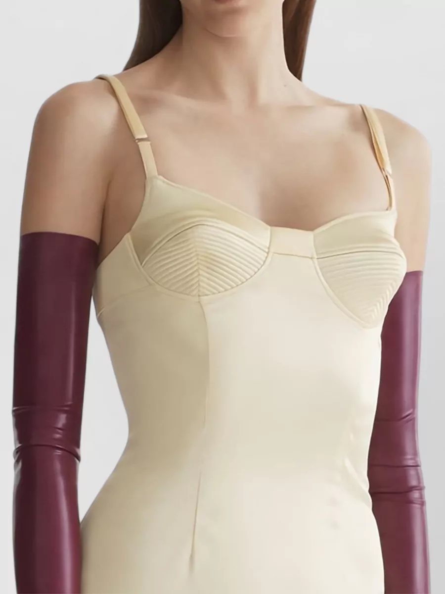 Mugler Bustier Dress Fitted Silhouette Square Neckline