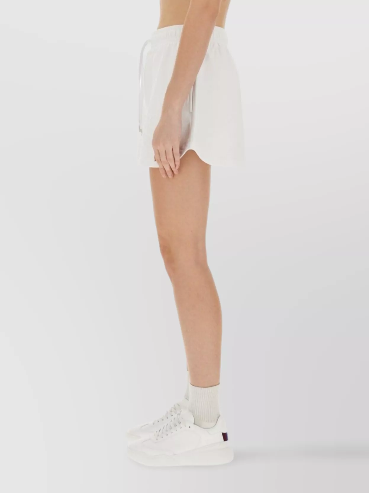 Stella Mccartney Logo Embroidered Regular Fit Shorts With Side Pockets And Slits