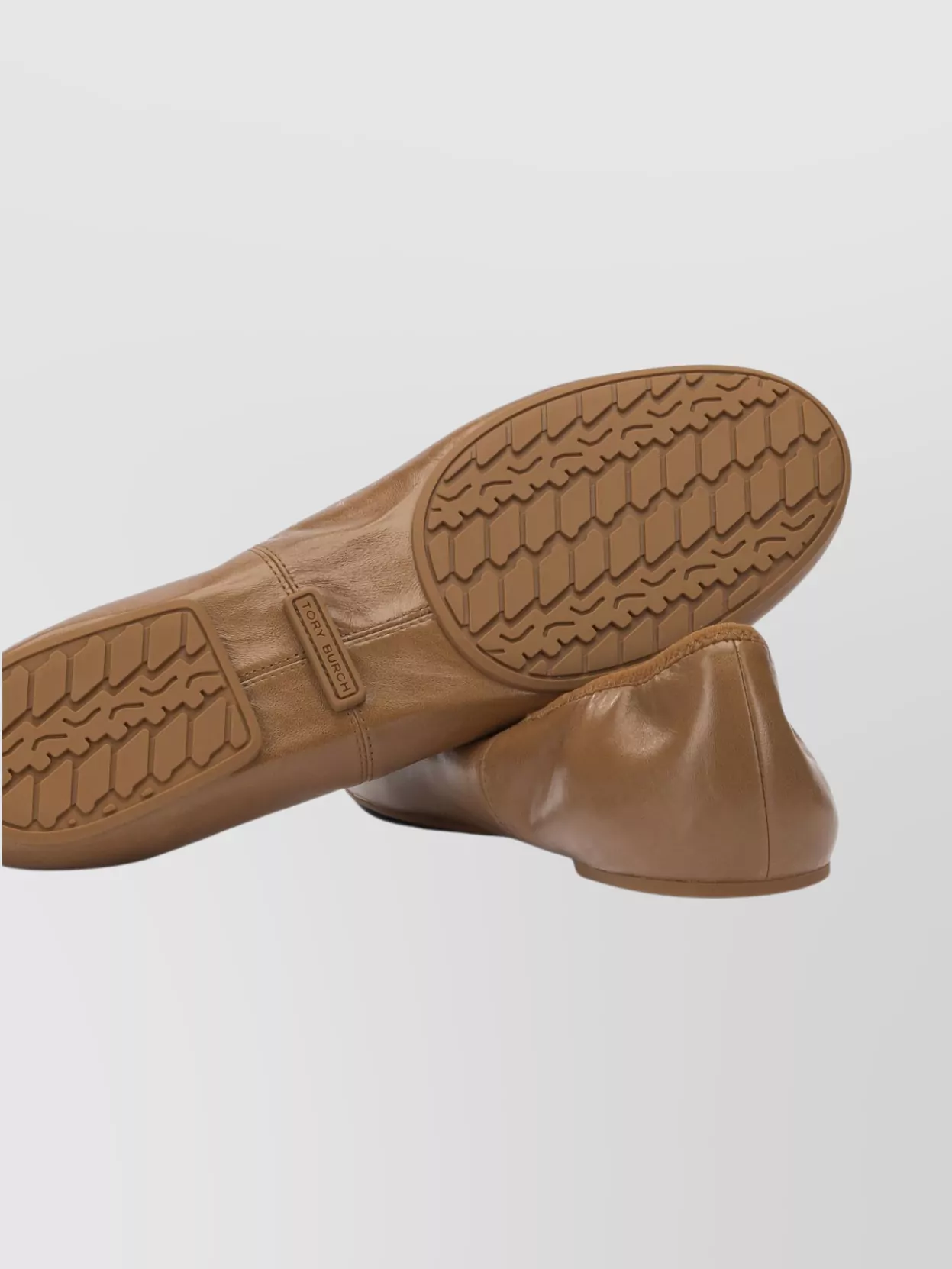 Tory Burch Round Toe Ballerina Shoes With Textured Outsole