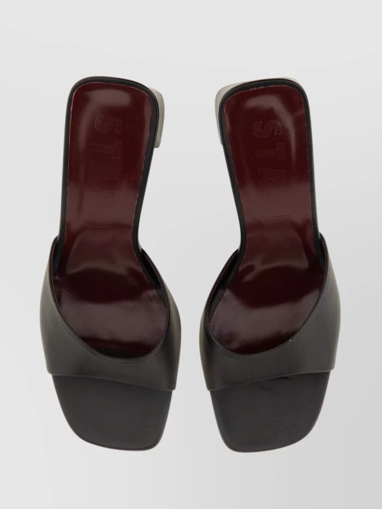 STAUD "SLOANE" OPEN TOE BLOCK HEEL SANDALS