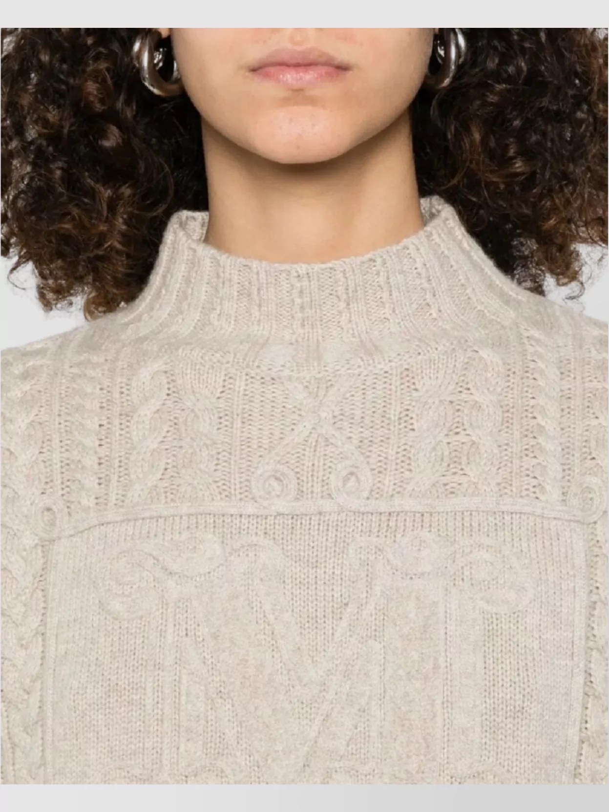 Max Mara Cable Knit High Neckline Top