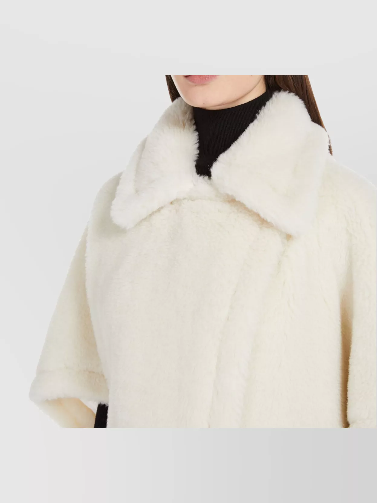 Max Mara Short Cape In Teddy Tebe1 Fabric