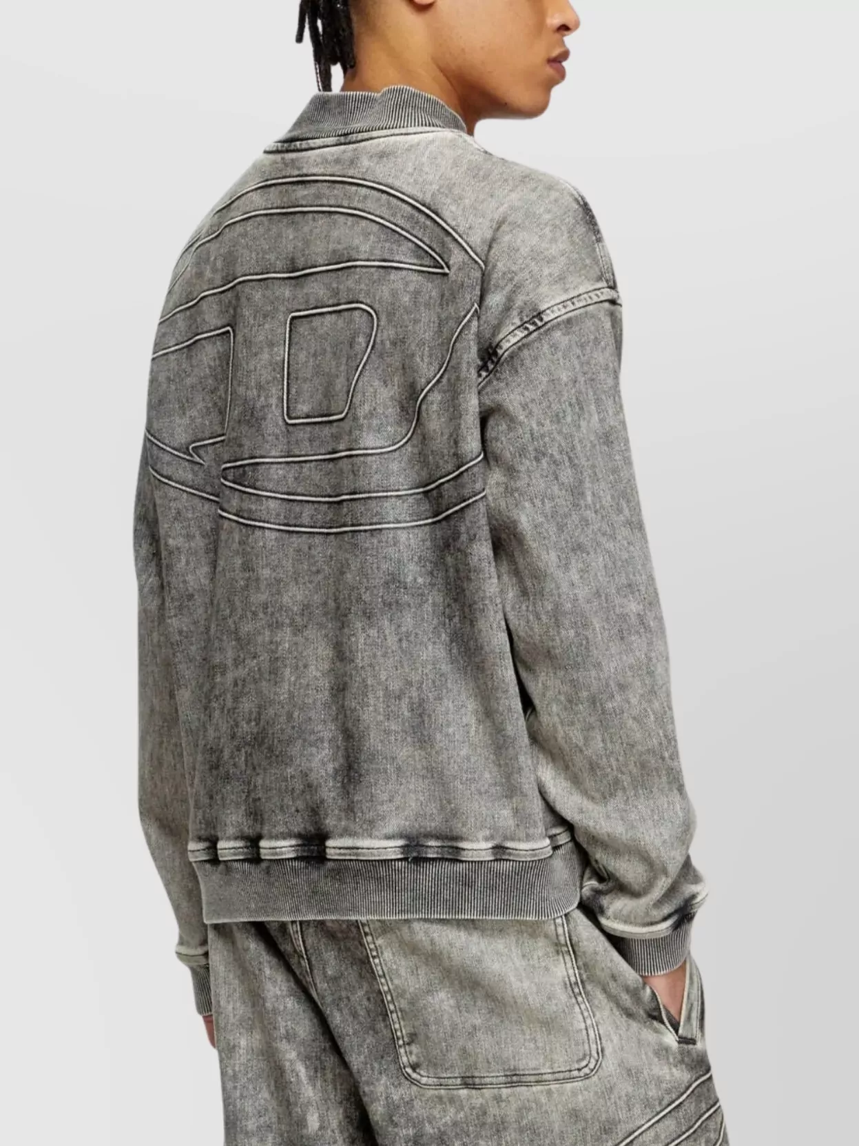 Shop Diesel Track Denim Zip-up Jacket