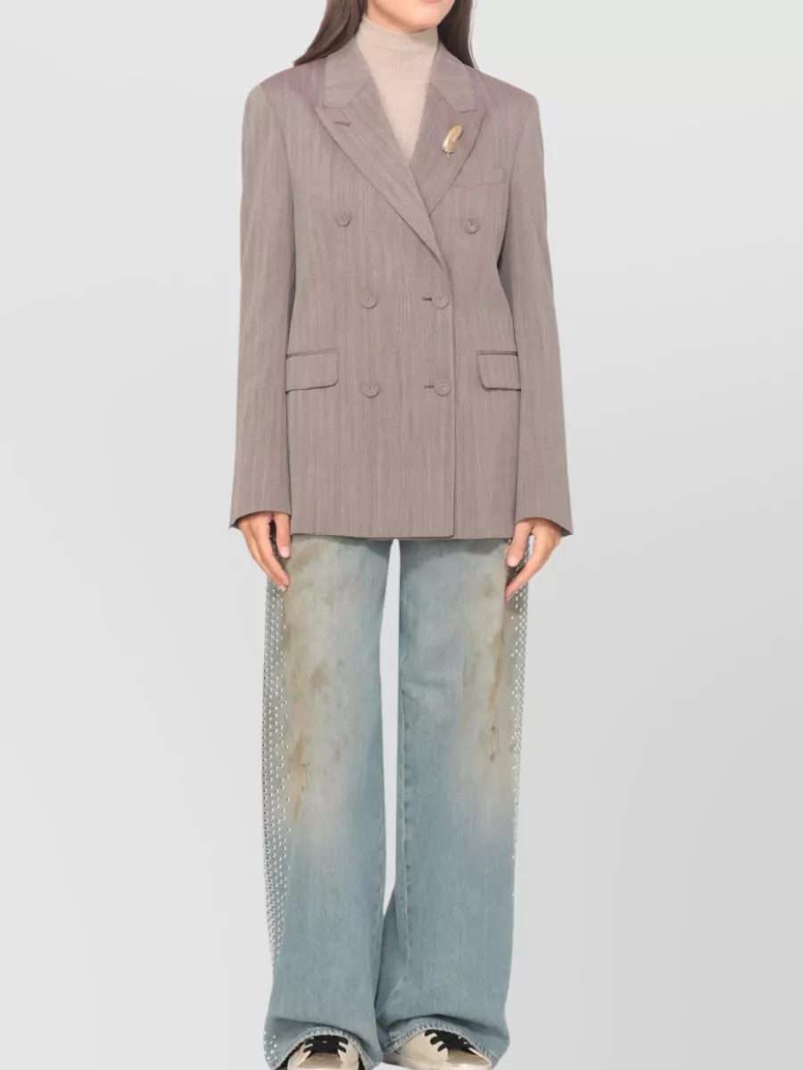 Golden Goose High Neck Turtleneck Wool Sweater Long Sleeves