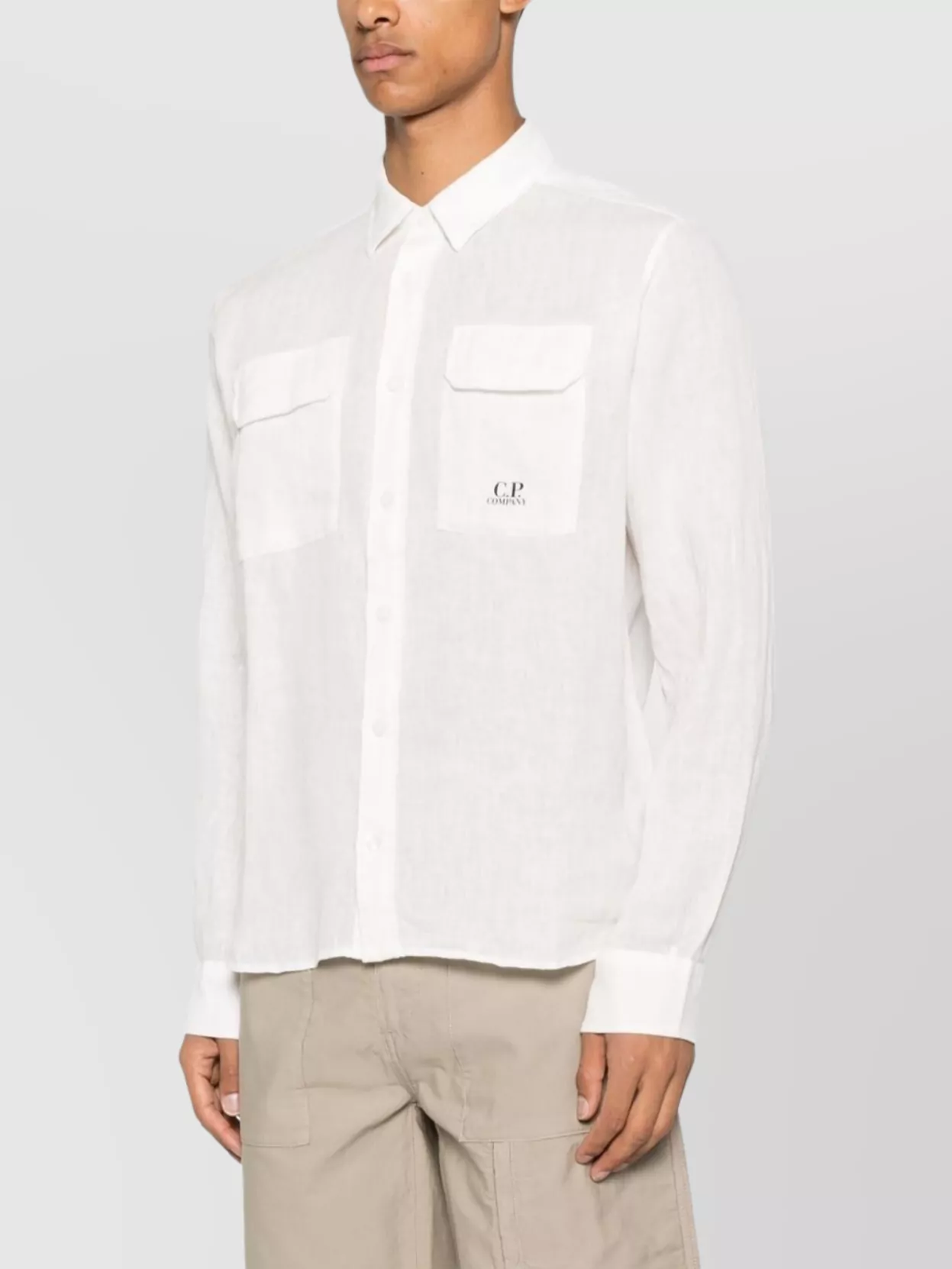 C.p. Company Collared Shirt With Pockets And Long Sleeves