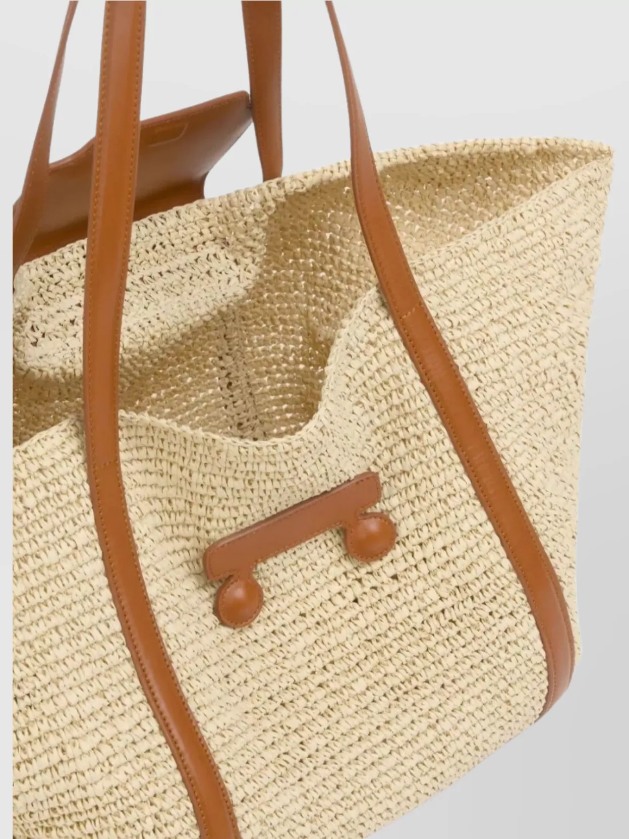 Marni Woven Texture Tote Bag With Leather Trim