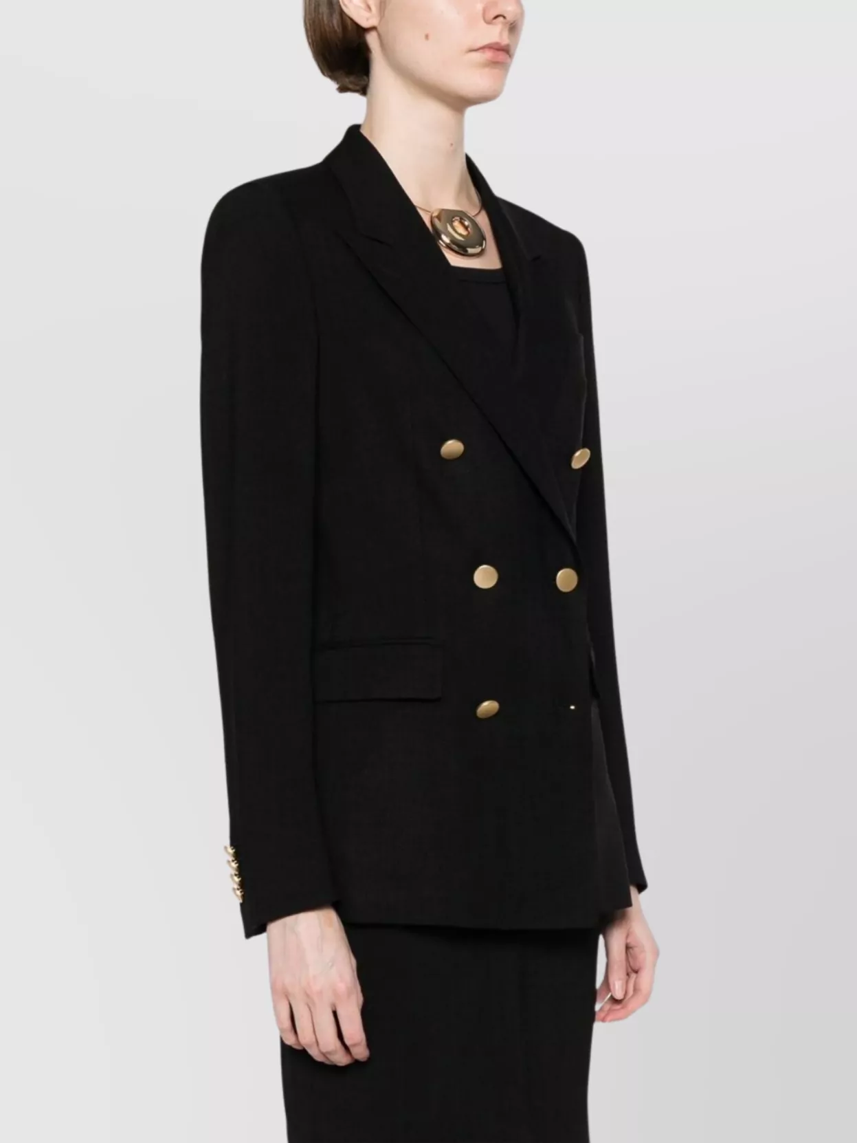 Tagliatore Structured Double-breasted Jacket Gold Buttons