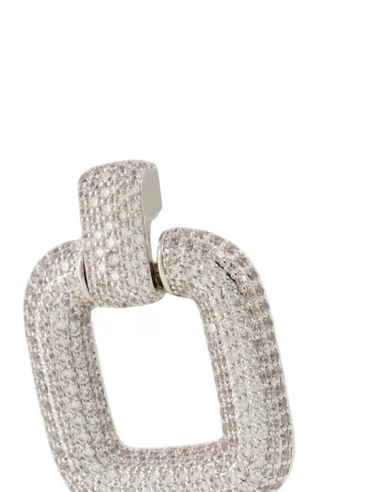 Self-portrait Square Earrings With Crystals In White