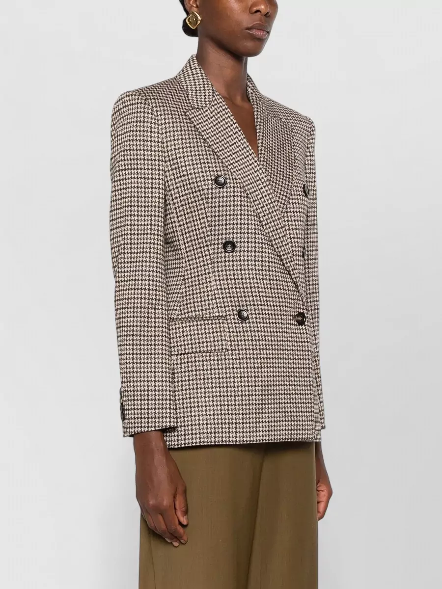 Max Mara Double-Breasted Houndstooth Blazer