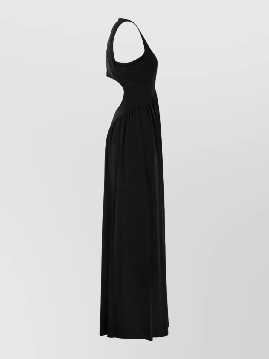 Sportmax Stretch Jersey Maxi Dress With Back Cutout