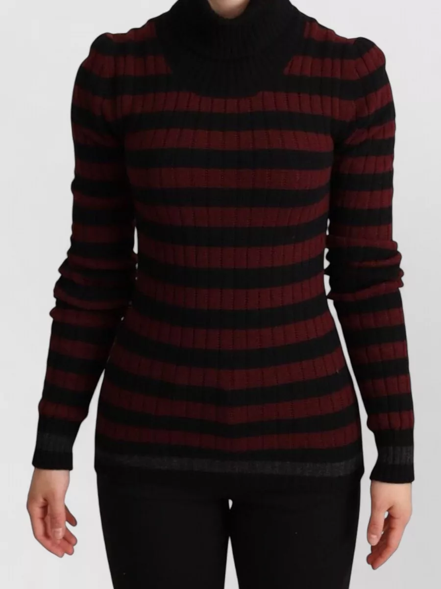 Dolce&Gabbana Cashmere wool ribbed striped turtleneck sweater