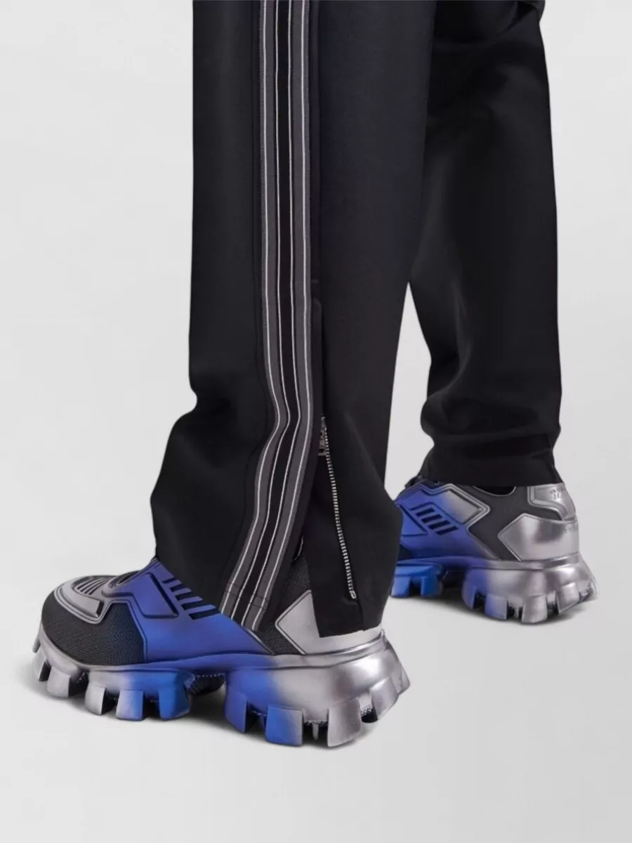 Prada Straight Trousers Belt Loops Stripe Detail