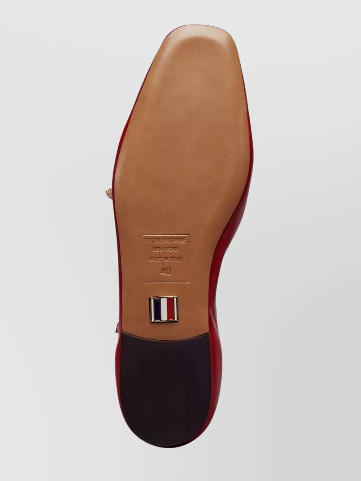 Thom Browne Almond Toe Calf Leather Ballet Flats