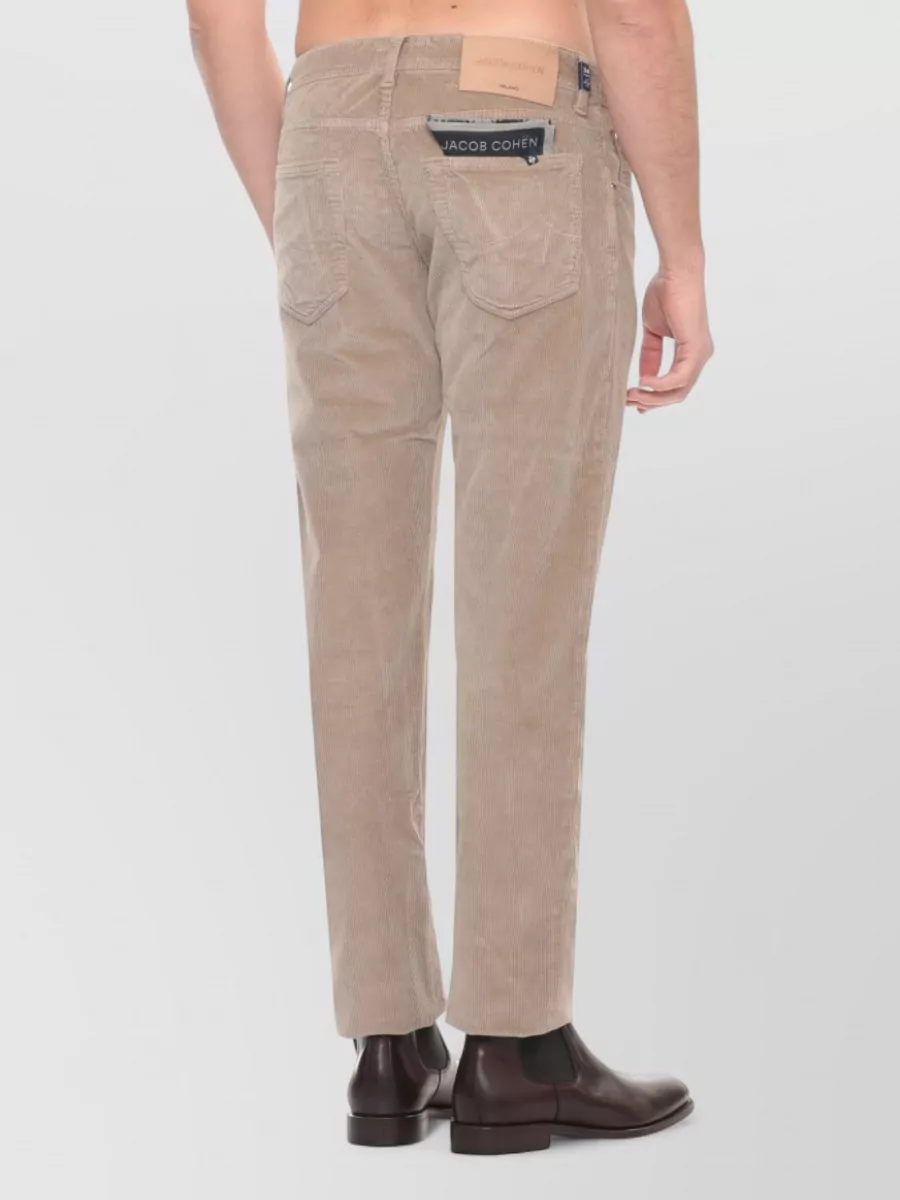 Jacob Cohen Mens Straight Corduroy Cotton Trousers Handkerchief