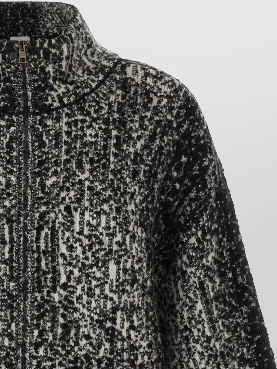 Nude Bouclé Knit Bomber Jacket
